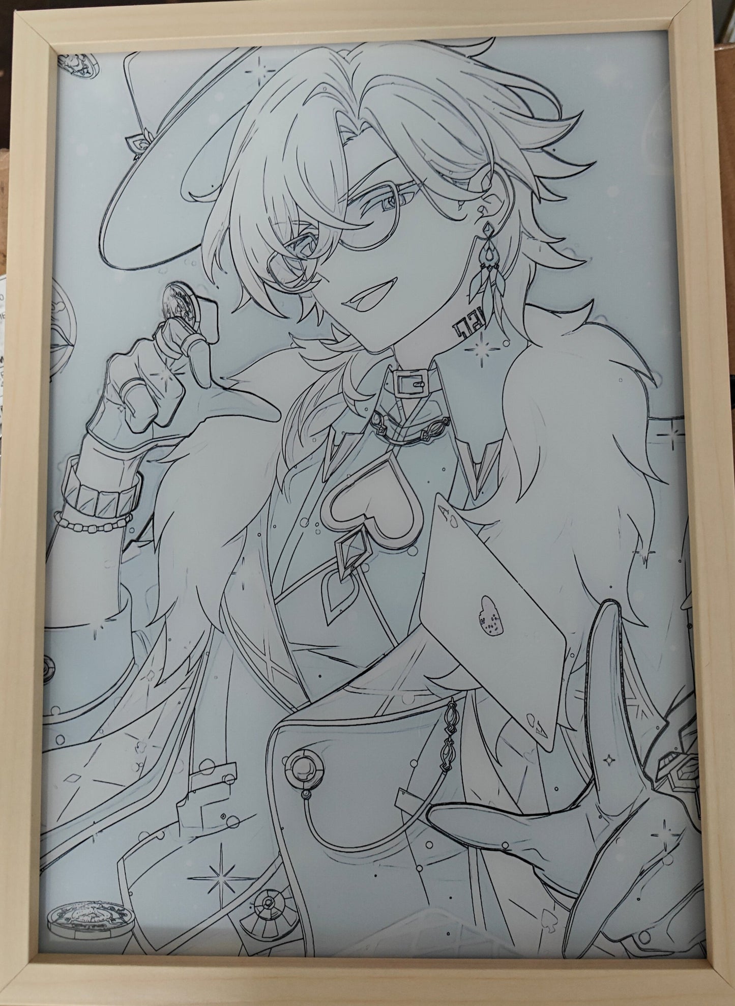 Honkai Star Rail HSR - Aventurine Style 2 Light Up Frame Art Portrait