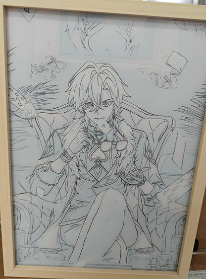 Honkai Star Rail HSR - Aventurine Style 3 Light Up Frame Art Portrait