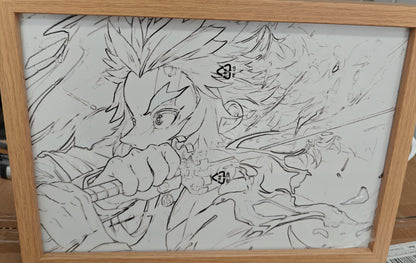 Demon Slayer - Rengoku Style C Poster Light Up Frame Art Portrait