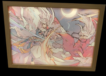Inuyasha - Inuyasha Vs Sesshoumaru Light Up Frame Art Portrait