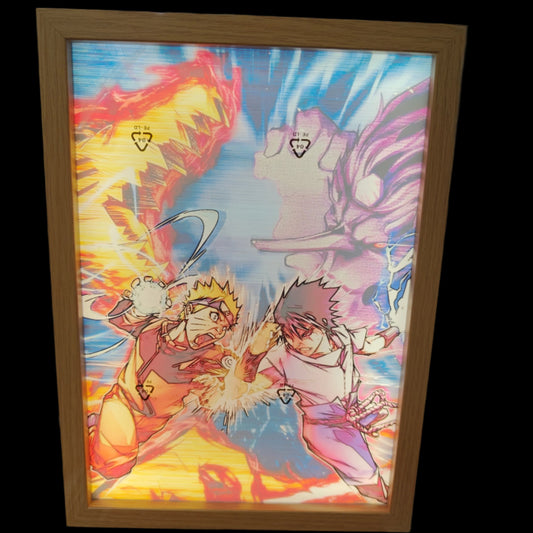 Naruto Shippuden - Naruto vs Sasuke  Light Up Frame Art Portrait