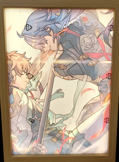 Honkai Star Rail HSR - Dan Heng Vs Blade Light Up Frame Art Portrait