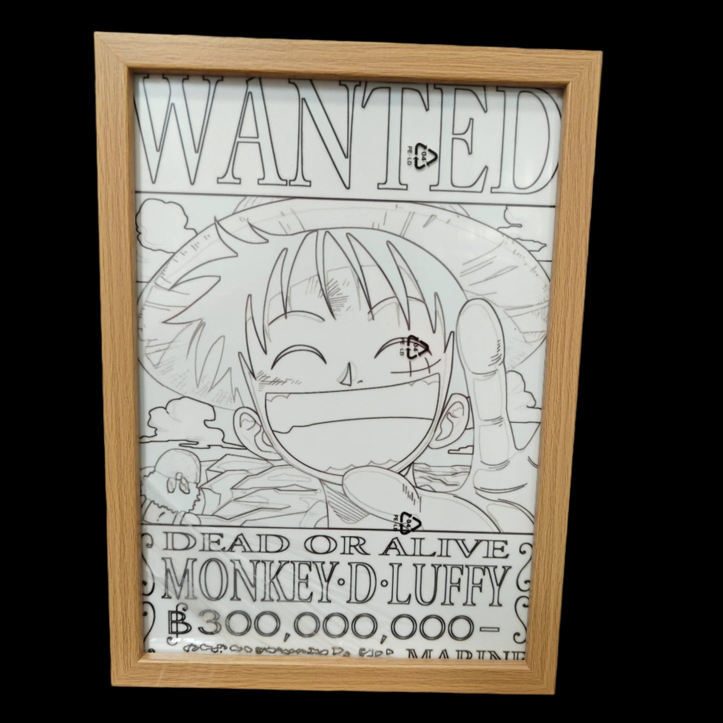 One Piece - Luffy Wanted Poster Light Up Frame Art Portrait