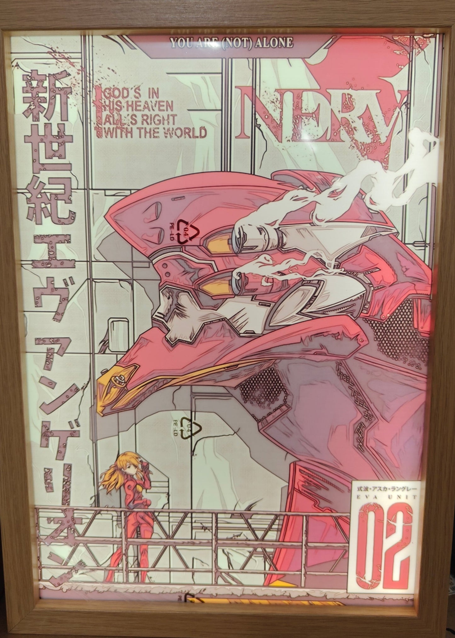 Neon Genesis -  Eva 02  Poster Light Up Frame Art Portrait