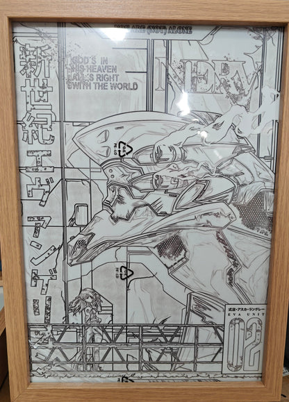 Neon Genesis Evangelion - EVA 02 Poster Light Up Frame Art Portrait