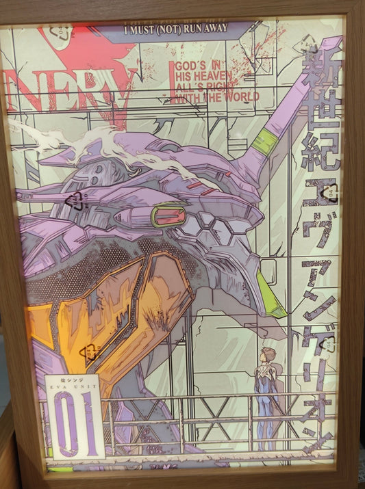 Neon Genesis Evangelion -  EVA 01 Style B Light Up Frame Art Portrait