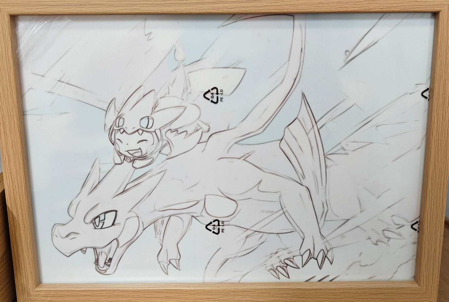 Pokemon -  Pikachu and Charizard Light Up Frame Art Portrait