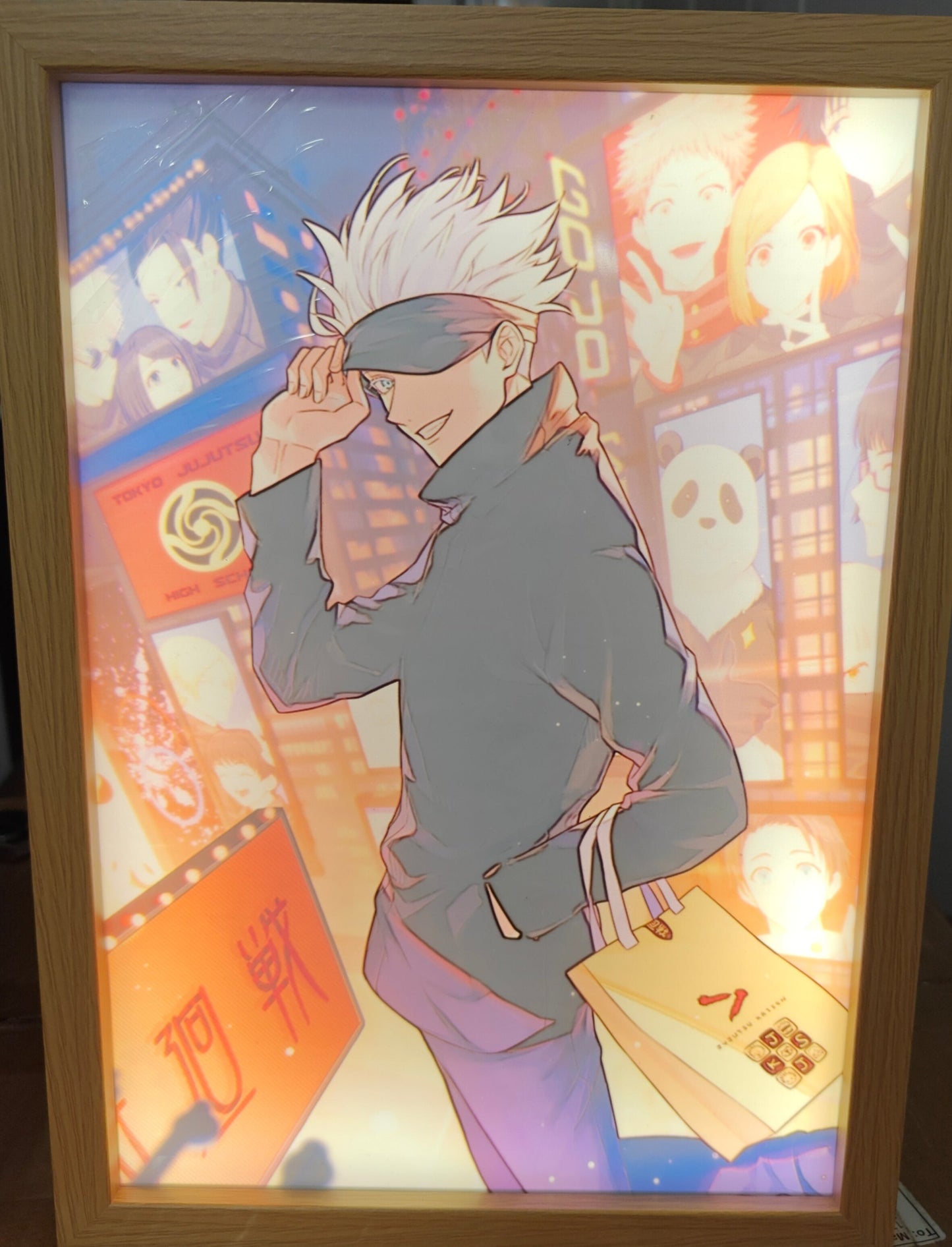 Jujutsu Kaisen  - Gojo style 5 Light Up Frame Art Portrait