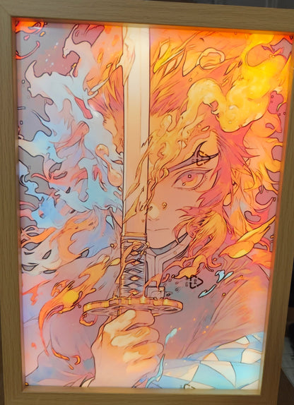 Demon Slayer - Rengoku Style B Poster Light Up Frame Art Portrait