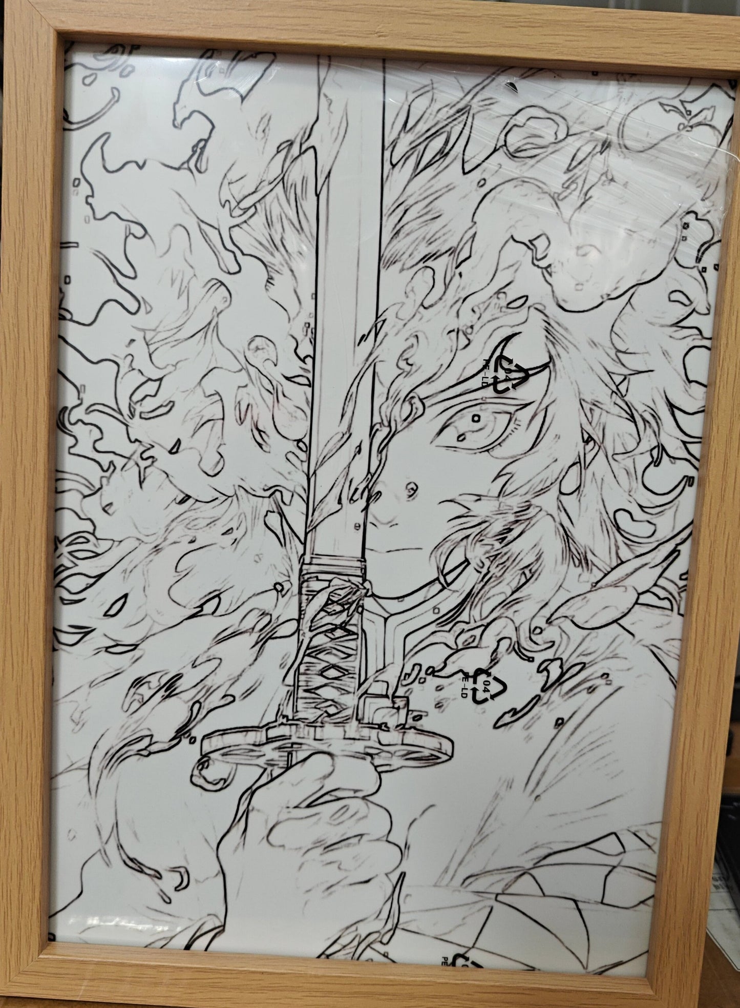 Demon Slayer -  Rengoku Style B Poster Light Up Frame Art Portrait