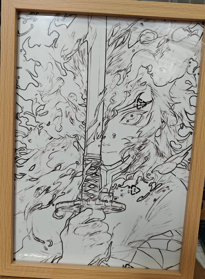 Demon Slayer - Rengoku Style B Poster Light Up Frame Art Portrait