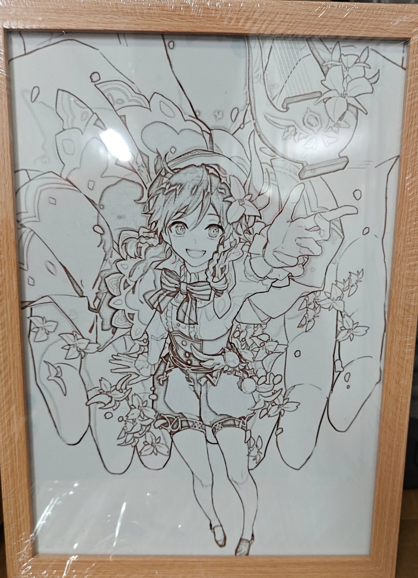 Genshin Impact  - Venti Light Up Frame Art Portrait