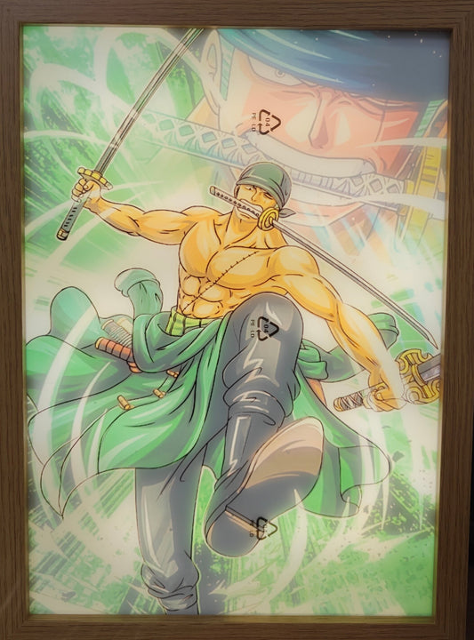 One Piece - Zoro Style 5 Light Up Frame Art Portrait