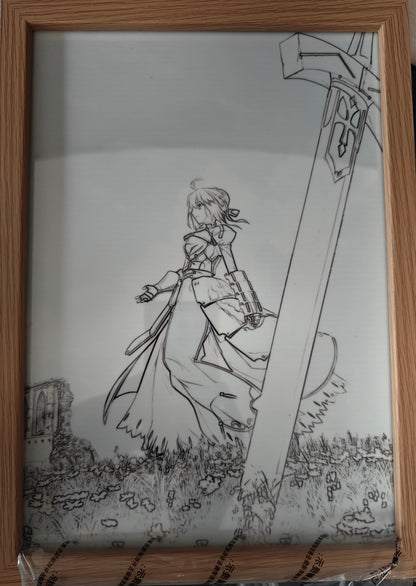 Fate -  Saber Style 2 Light Up Frame Art Portrait