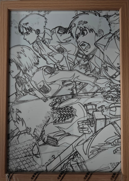 Attack On Titan - Cast Style D Light Up Frame Art Portrait