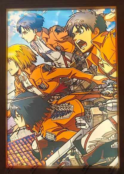 Attack On Titan - Cast Style D Light Up Frame Art Portrait