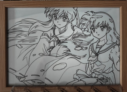 Inuyasha - Kagome and Inuyasha Light Up Frame Art Portrait
