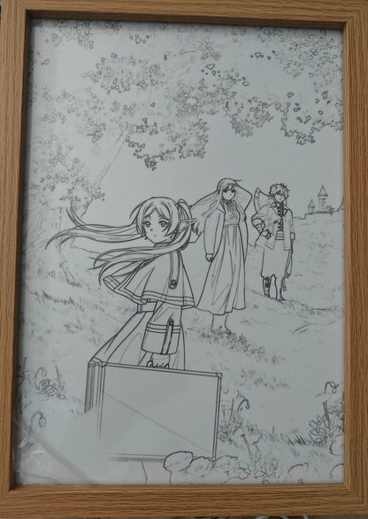 Frieren: Beyond Journey's End - Frieren Group Style C Light Up Frame Art Portrait