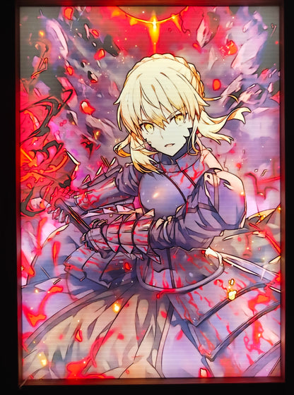 Fate -  Saber Style 3 Light Up Frame Art Portrait