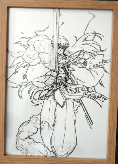Inuyasha - Sesshomaru Style 2 Light Up Frame Art Portrait