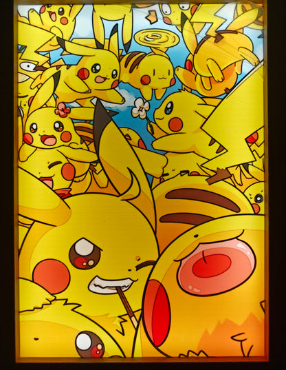 Pokemon - Pikachu Collage Light Up Frame Art Portrait