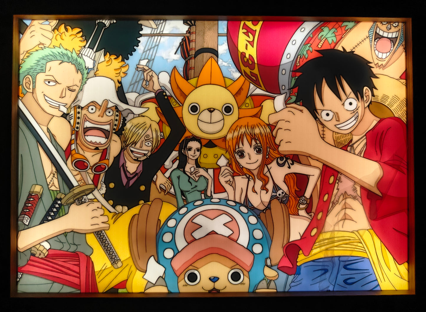 One Piece - Straw Hat Crew Light Up Frame Art Portrait
