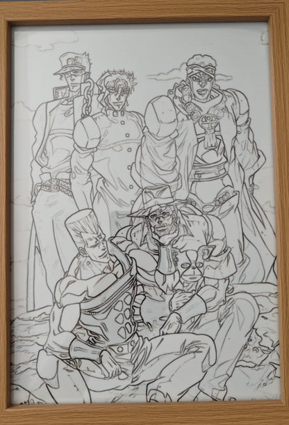 JoJo's Bizarre Adventure - Cast  Frame Art Portrait