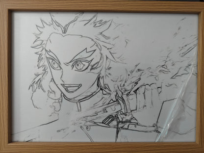 Demon Slayer - Rengoku Style D Poster Light Up Frame Art Portrait