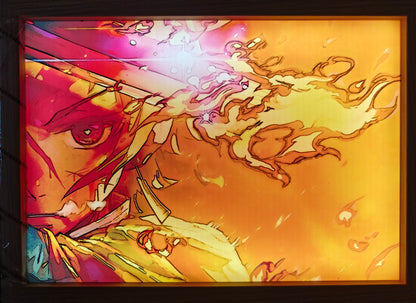 Demon Slayer - Tanjiro Hinokami Kagura Light Up Frame Art Portrait