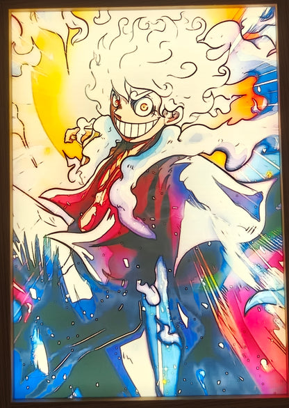 One Piece - Nika Luffy Style 8 Light Up Frame Art Portrait
