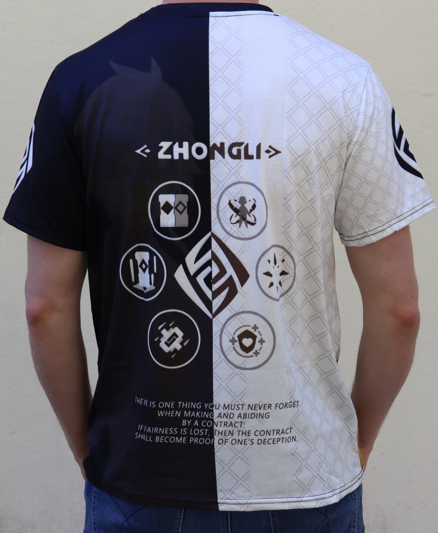 Genshin Impact - Zhongli Black and White Variant TShirt (Price Does Not Include Shipping- - Please Read Description)