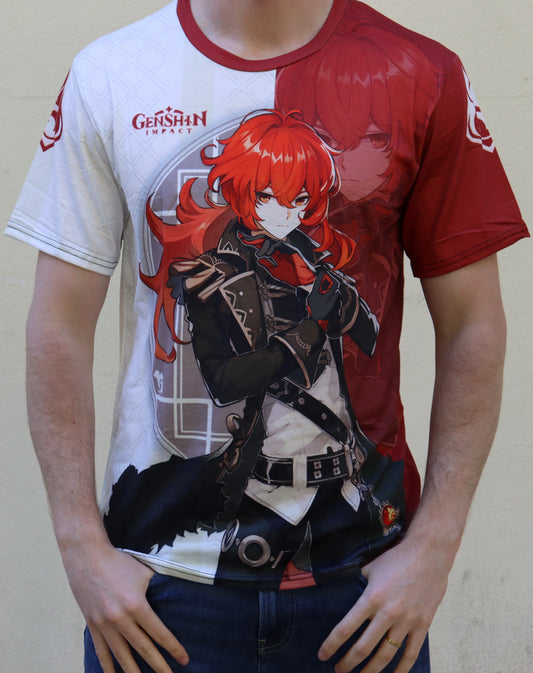 Genshin Impact - Diluc Ragnvindr TShirt (Price Does Not Include Shipping - Please Read Description)