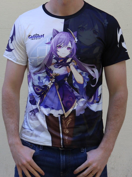 Genshin Impact - Keqing Black & Purple Variant TShirt (Price Does Not Include Shipping - Please Read Description)