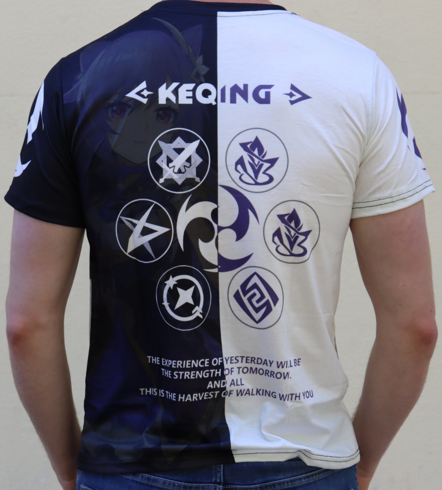 Genshin Impact - Keqing Black & Purple Variant TShirt (Price Does Not Include Shipping - Please Read Description)