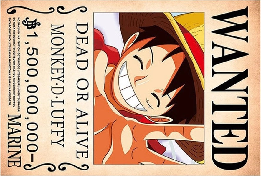 One Piece - Wanted Luffy Credit Card Sticker(Please Read Description)