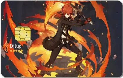 Genshin Impact - Diluc Credit Card Sticker (Please Read Description)
