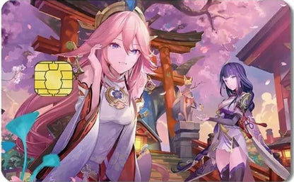 Genshin Impact - Raiden and Yae Miko Credit Card Sticker (Please Read Description)