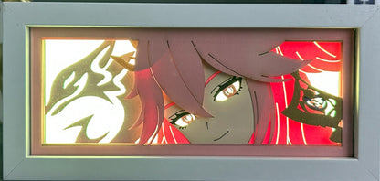 [MADE TO ORDER] Genshin Impact - Yae Miko Light Box (Shipping Calculated At Checkout)