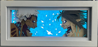 [MADE TO ORDER] Attack on Titan - Armored Titan vs Attack Titan  Light Box (Shipping Calculated At Checkout)