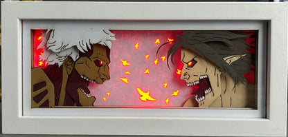 [MADE TO ORDER] Attack on Titan - Armored Titan vs Attack Titan  Light Box (Shipping Calculated At Checkout)