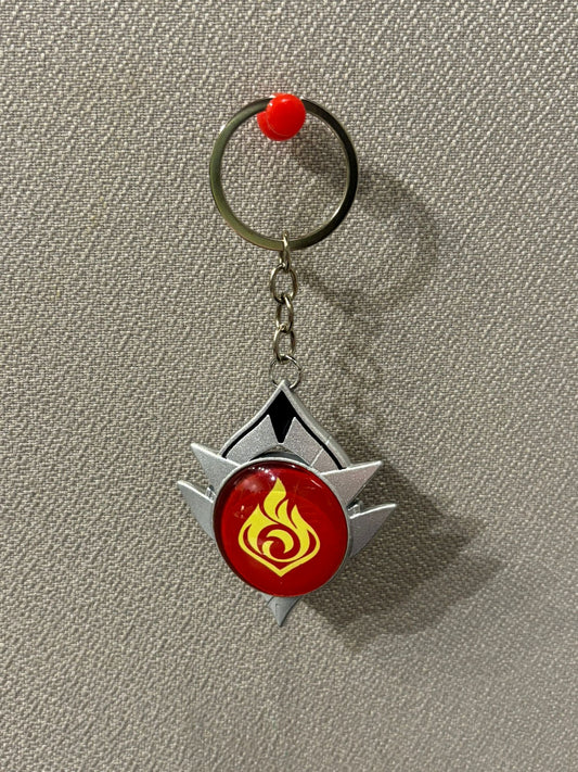 Genshin Impact - Pyro Snezhnaya Vision Metal Keychain