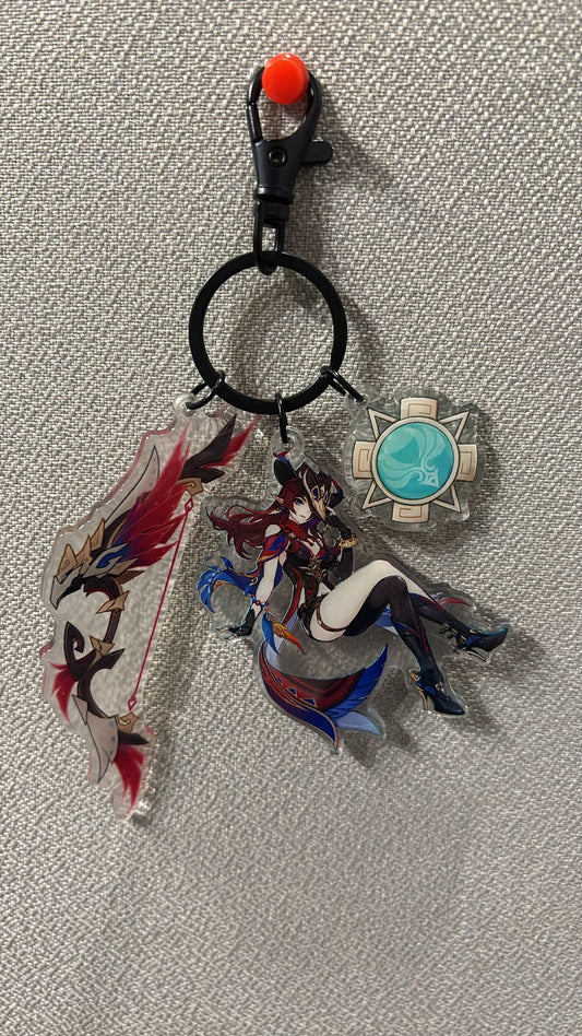 Genshin Impact -  Chasca Acrylic 3 Piece Keychain