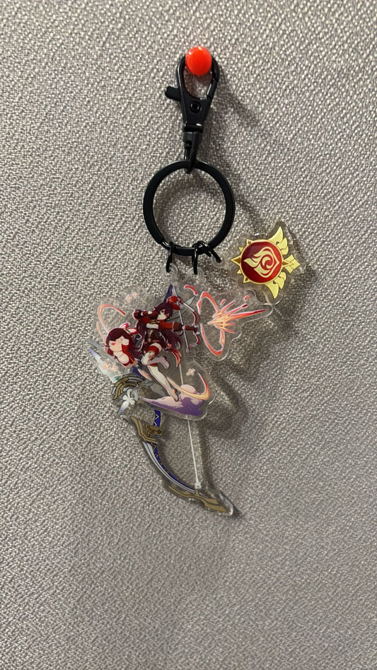 Genshin Impact -  Amber Acrylic 3 Piece Keychain