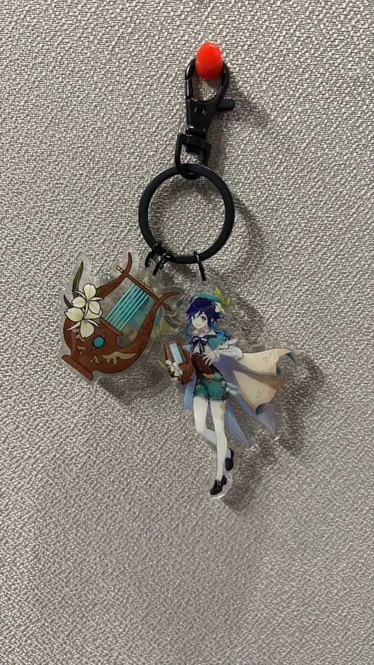 Genshin Impact -  Venti Acrylic 3 Piece Keychain