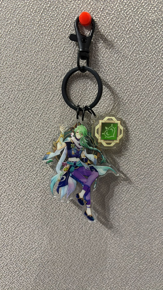 Genshin Impact -  Baizhu Acrylic 3 Piece Keychain