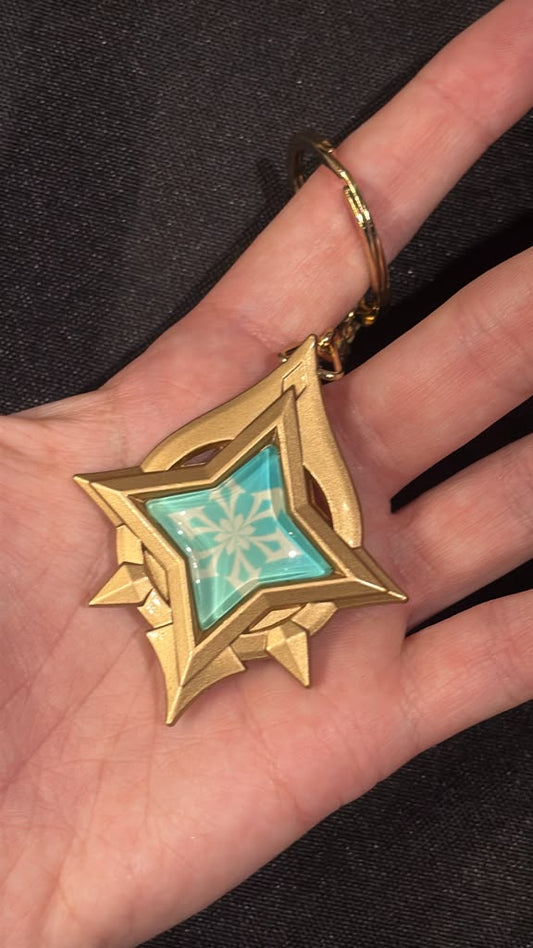 Genshin Impact -  Cryo Stellar Linchpin Vision Metal Keychain