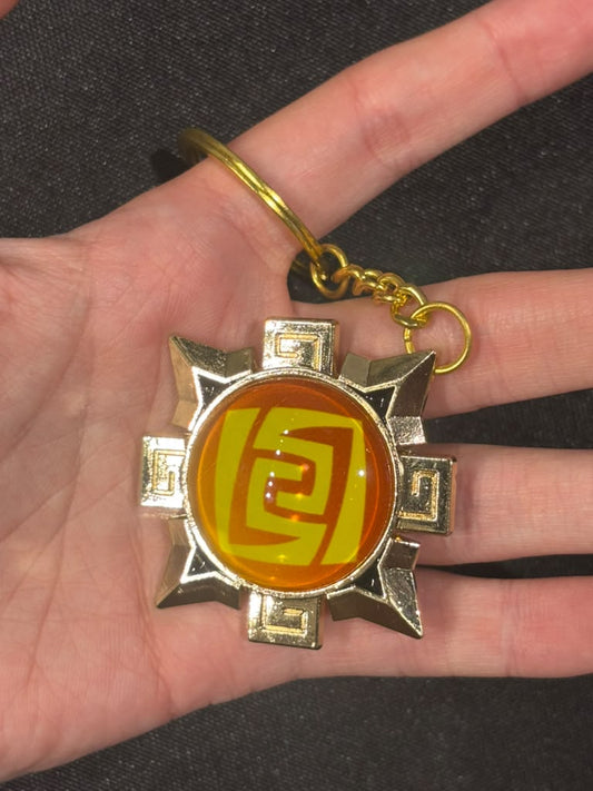 Genshin Impact - Geo Natlan Vision Metal Keychain