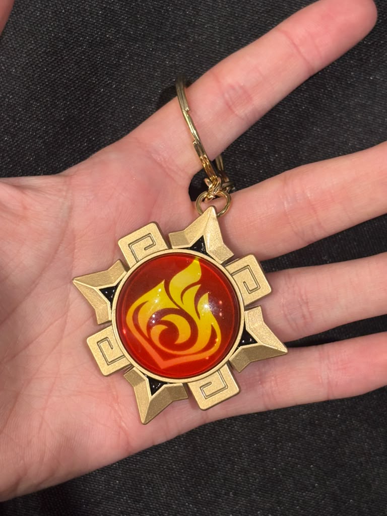 Genshin Impact - Pyro Natlan Vision Metal Keychain
