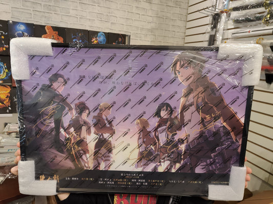 Attack on Titan Cast Signed Wall Art