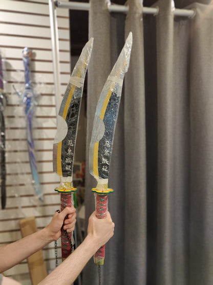 Demon Slayer - Tengen Uzui Metal Swords Pair (Sound Hashira) (Price Does Not Include Shipping - Please Read Description)